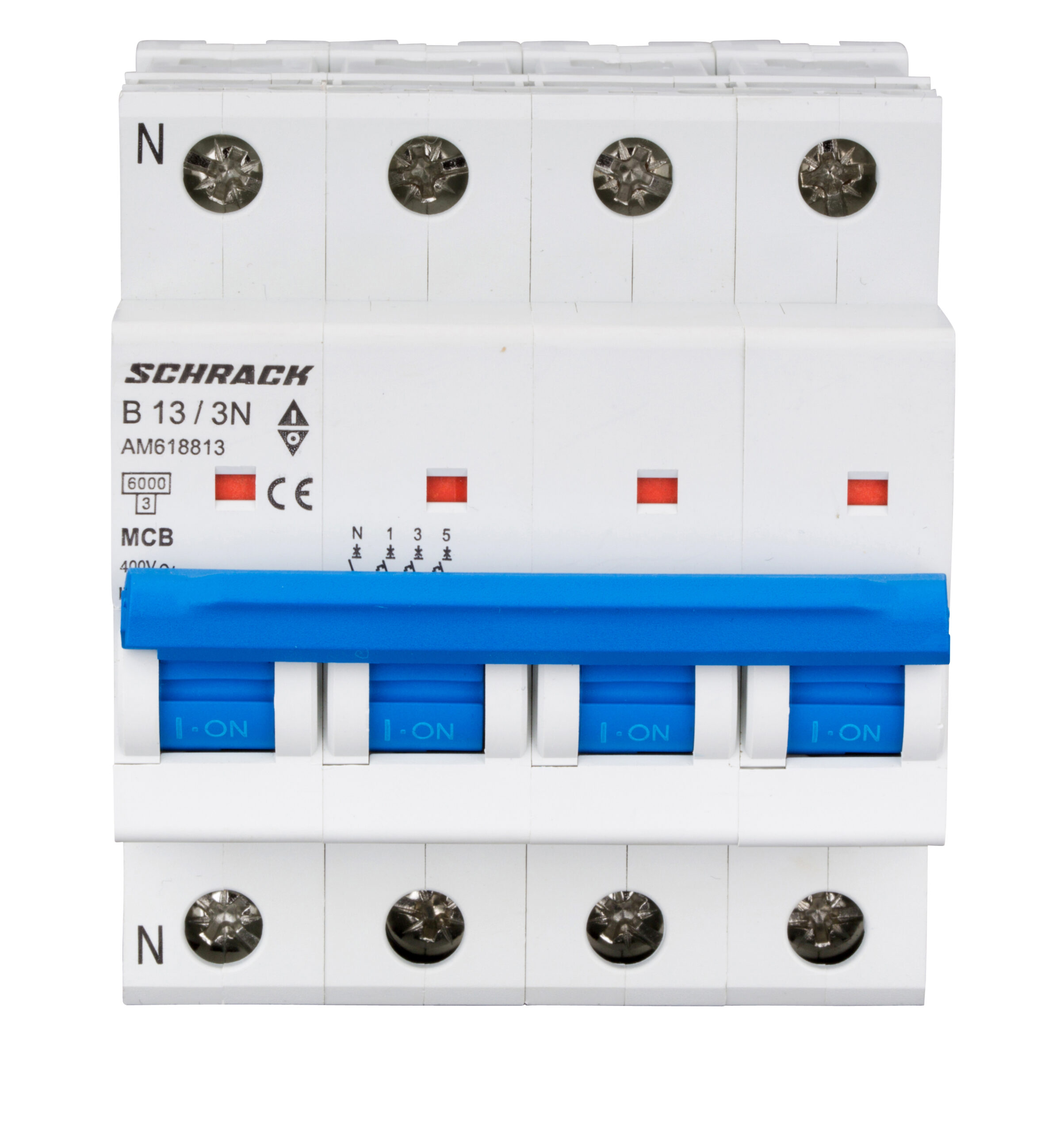 Întreruptor automat modular (MCB) AMPARO 6kA, B 13A, 3P+N - imagine 2