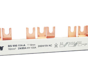 Baretă cu contacte furcă 18mm, 3 poli, 16mm², 1m