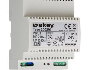 ekey power supply 230 VAC / 24 VDC / 2A for DIN-rail mount