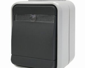 Intrerupator simplu cu bec IP44, gri/gri