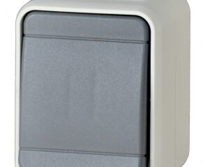 Buton cu revenire IP44, gri/gri