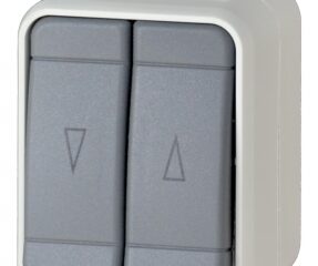 Buton comanda jaluzele IP44, gri/gri