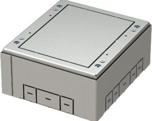 Casetă de montaj pt doză pardoseală 4M, 208,5x182x83-128mm