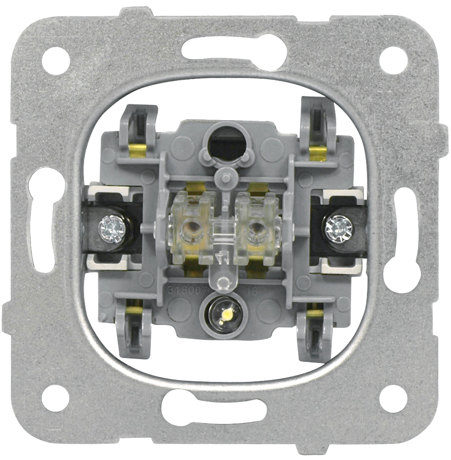 Insert întrerupător 2P 10A, cu semn. de control, cl.elastice