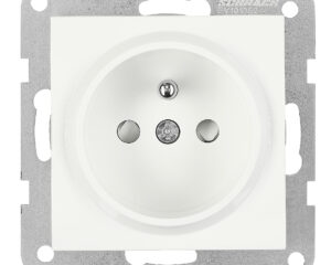 Insert priză, cu pin PE, protecție cleme cu șurub, alb