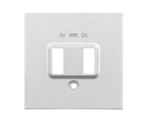 Mască priză dublă de încărcare USB, alb