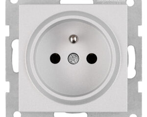 Insert priză cu Pin PE, conexiune elastică, argintiu