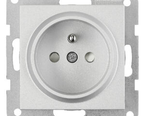 Insert priză cu Pin PE și cu protecție IP2XC, argintiu