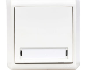Buton 10A, CLOPOŢEL etich inscript, PT,cl surub IP20, alb