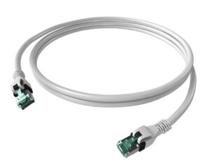 Patchcablu Cat.6a push pull ecranat RJ45 alb , LS0H, 1m