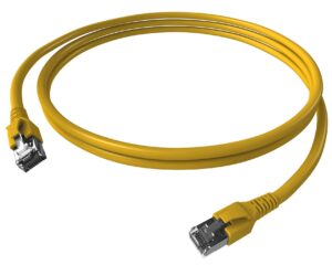 Patchcablu Cat.6a/10GB ecranat RJ45,LS0H,galben 0,5m