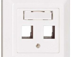 Priză pt. 2 module TOOLLESS LINE, 80x80mm, drept, RAL9010
