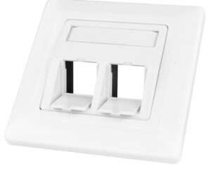 Priză pt. 2 module TOOLLESS LINE, 80x80mm, înclinat, RAL9010