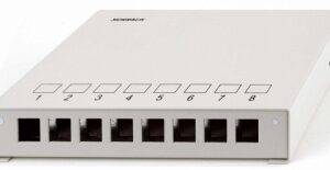 Patchpanel pt. 8 module TOOLLESS LINE, aplicat, RAL7035