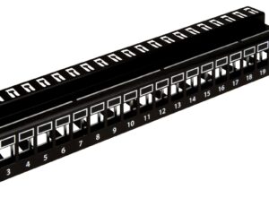 Patchpanel 19" 24 porturi(SFA)(SFB) goale,1UH,negru,scurt