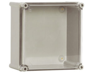 Cutie din poliester cu capac transparent 180x180x129mm