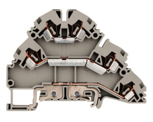 Clemă con. elast. instal., gri, YBK 2,5-2FT, L/N/PE, 2,5mm²
