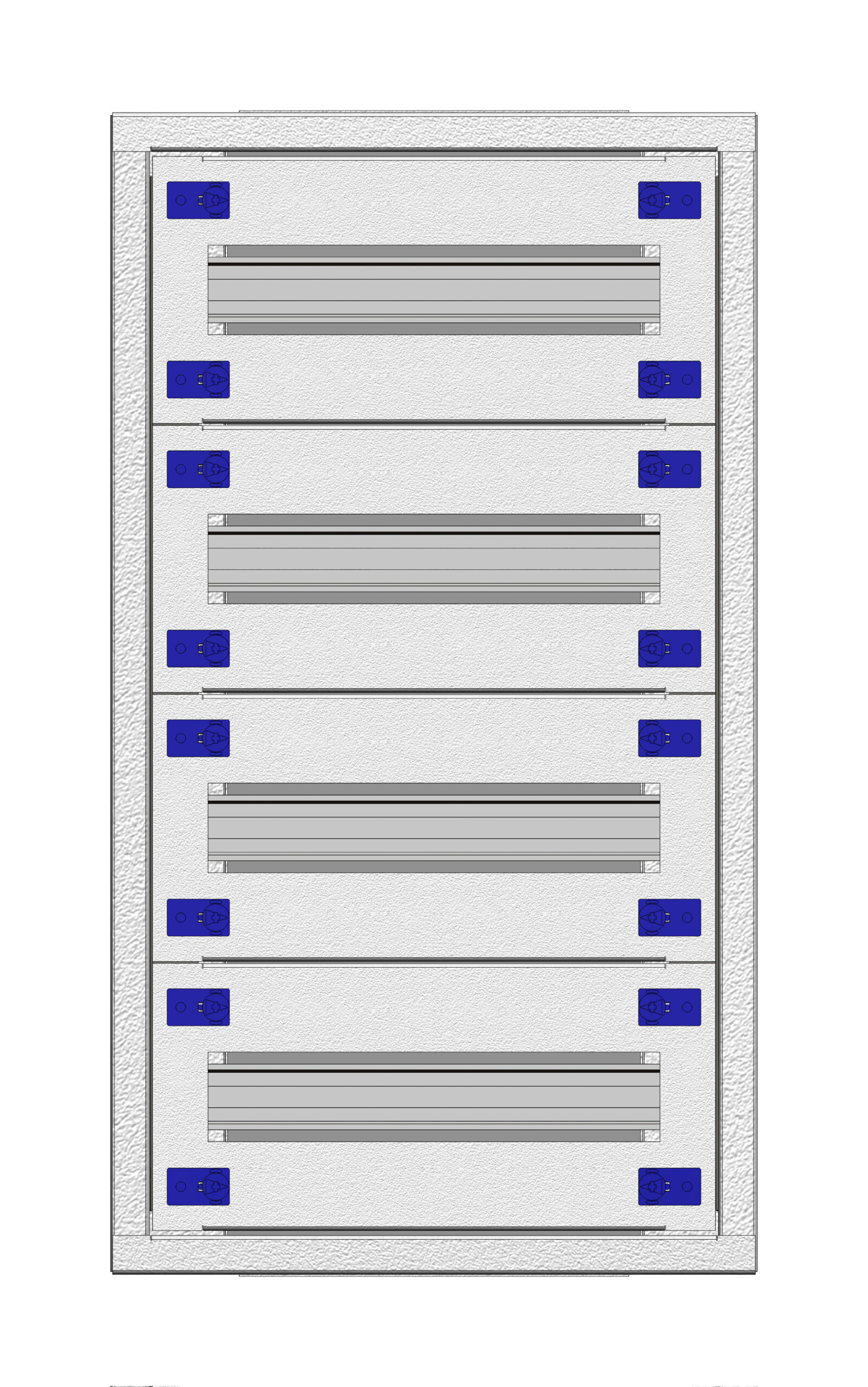 Modular chassis 1-12K, 4-rows, complete