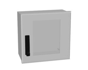 Cutie poliest.+uşă trans.+mâner+3pct. închid,400x400x200mm