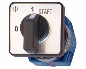 Comutator „0-1-START” cu fix. centrală, 1-pol/20 A
