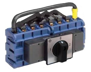 Comutator de sursă 4 poli, montaj frontal, 40A, 15kW, 1-0-2