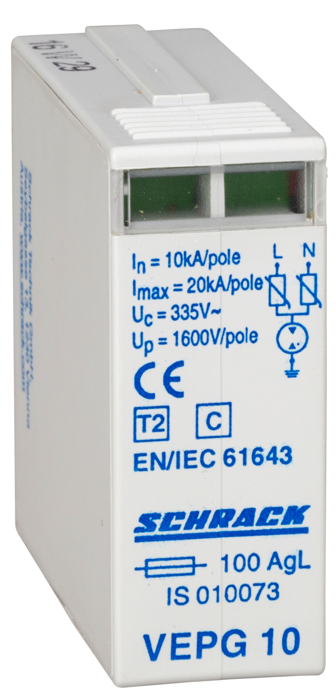 Modul descărcător cl. T2(C) 1UH (L+N) In=10kA, 335V, VEPG