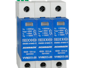 Set descărcător VARTEC C, pt. TN-C, 255V/20kA+cont. aux. 3+0