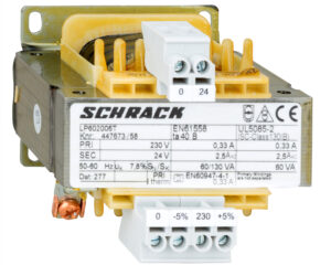 Transformator de comandă monofazat, 230V/24V, 60 VA, IP00