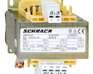 Transformator de comandă monofazat, 230V/24V, 100 VA, IP00