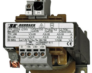 Trafo cmd.1f. 230V/24V, 60 VA, IP00, prot. sec. cu fuzibil