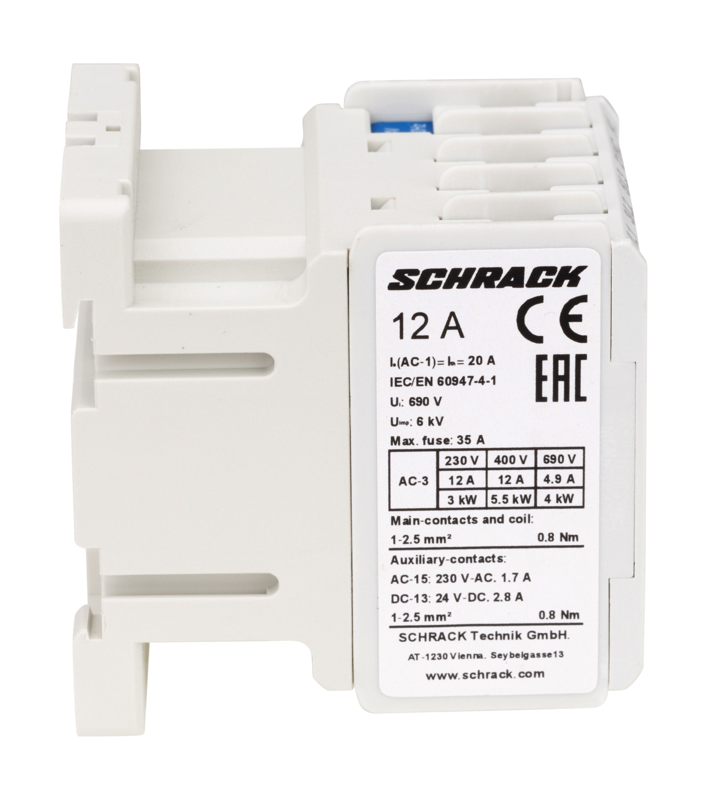 Contactor 3 poli, CUBICO Mini, 5,5kW, 12A, 1NÎ,24Vc.a. - imagine 2