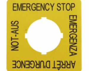Placa atentionare buton avarie 50x50mm