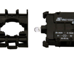 Set complet buton comandă iluminat, rosu, 230V