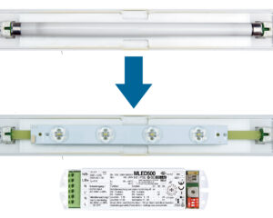 Set 4x1W ERT LED banda inloc.+ MLED500+conect.ptr.retrofit