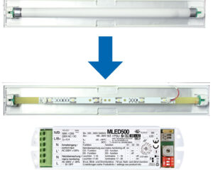Set 6x0,5W HP-LED strip + MLED500 + conector ptr.retrofit