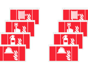 Pictograph set "fire protection" VD: 22 m. (2x4 pcs.)
