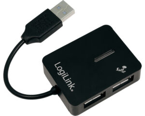 Hub USB 2.0 4 porturi, Smile, max 480MBit, negru