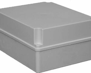 Cutie cu capac din PVC gri, LxlxA=158x118x96mm