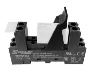 Set releu 2CC, 8A, 24Vcc, 5mm cu soclu şi clip reţinere