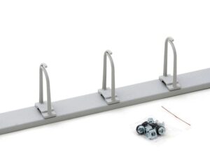 Organizator cabluri 19", 1U, 5 inele de plastic mari 40x83mm