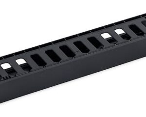 Organizator cabluri 19", 1U, plastic, negru RAL9005