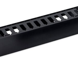 Organizator cabluri 19", 2U, plastic, negru RAL9005