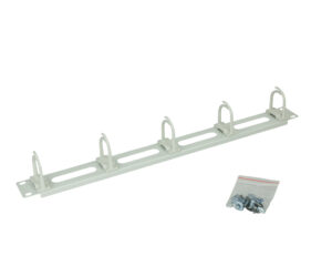 Organizator cabl. 19", 1U,4 desch şi 5 inele 40x53mm,RAL7035