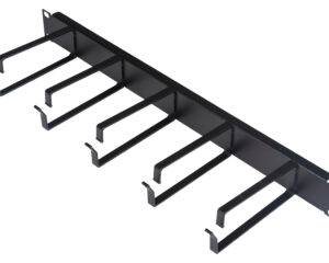 Organizator 19", 1U, 5 inele, negru RAL 9005
