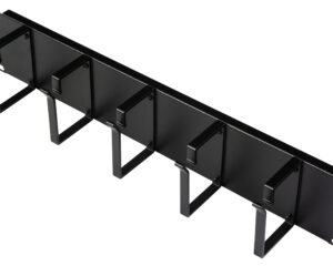 Organizator 19", 2U, 5 inele, negru RAL 9005