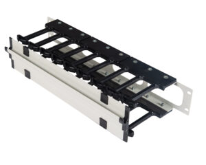 Organizator 19" cu canal de cablu, 2U, capac cu clips