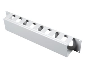 Organizator 19" cu canal de cablu, 2U, capac turnat