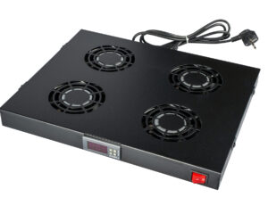 Placă 19" cu 4 ventilatoare, 1U, digital, negru RAL 9005
