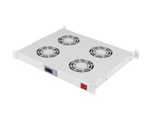 Placă 19” cu 4 ventilatoare, 1U, termostat digital, RAL7035
