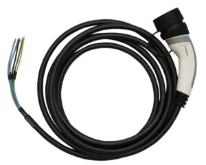 Charging cable type2, 20A, 3-phase, 7.5m long with open end